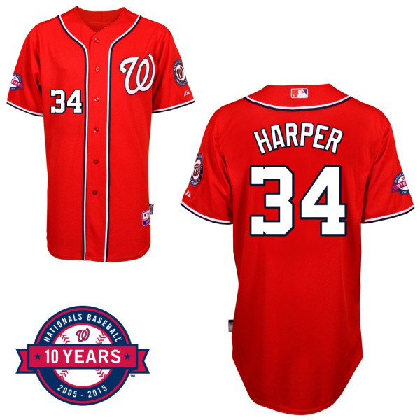 nationals-bryce-harper-red-alternate-10th-anniversary-cool-base-jersey