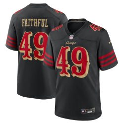 Men's Nike The Faithful Black San Francisco 49ers 2025 Rivalries Collection Game Jersey